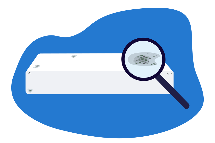 Colchão com mancha de mofo ou bolor